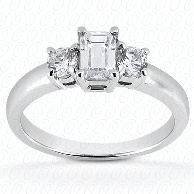 14KP Combination Cut Diamond Unique <br>Engagement Ring 0.20 CT. Three Stones Style