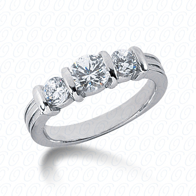 14 Karat White Gold  Cut Diamond Unique Engagement Ring 