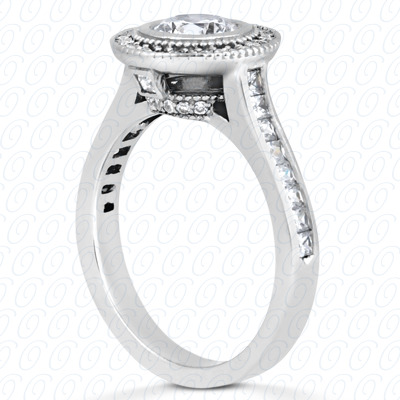 14 Karat White Gold  Cut Diamond Unique Engagement Ring 