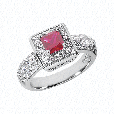 14 Karat White Gold  Cut Diamond Unique Engagement Ring 