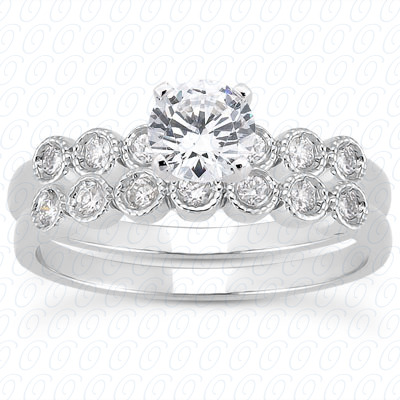 14 Karat White Gold  Cut Diamond Unique Engagement Ring 