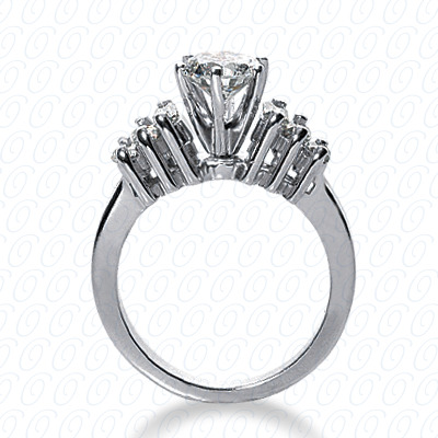 14 Karat White Gold  Cut Diamond Unique Engagement Ring 