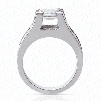 14 Karat White Gold  Cut Diamond Unique Engagement Ring 