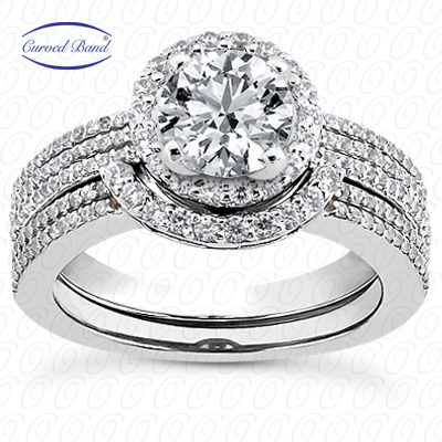 14 Karat White Gold  Cut Diamond Unique Engagement Ring 