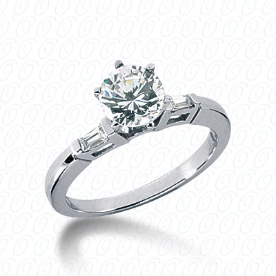 14 Karat White Gold  Cut Diamond Unique Engagement Ring 