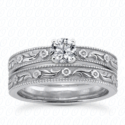 14 Karat White Gold  Cut Diamond Unique Engagement Ring 