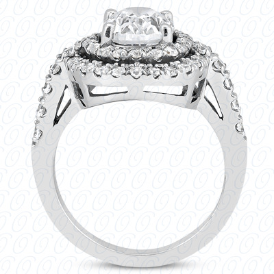 14 Karat White Gold  Cut Diamond Unique Engagement Ring 