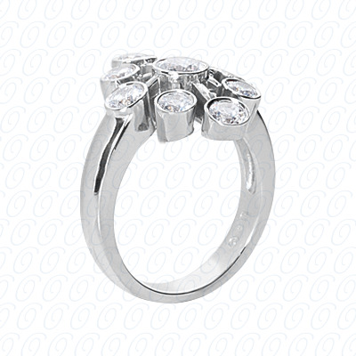 14 Karat White Gold  Cut Diamond Unique Engagement Ring 