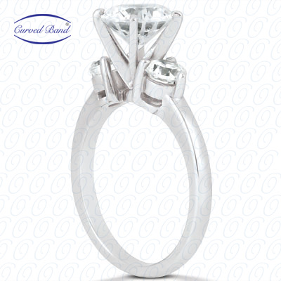 14 Karat White Gold  Cut Diamond Unique Engagement Ring 