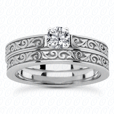 14 Karat White Gold  Cut Diamond Unique Engagement Ring 