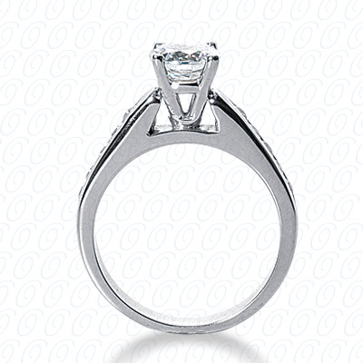 14 Karat White Gold  Cut Diamond Unique Engagement Ring 