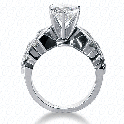14 Karat White Gold  Cut Diamond Unique Engagement Ring 