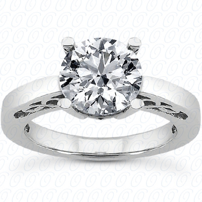 14 Karat White Gold  Cut Diamond Unique Engagement Ring 