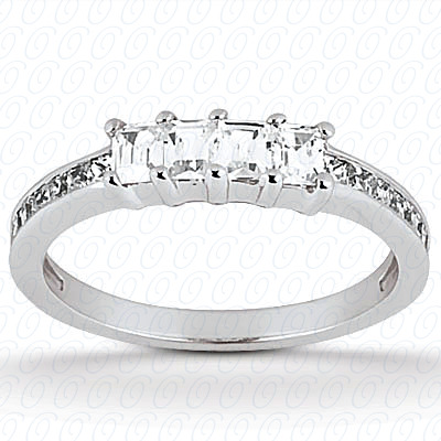 14 Karat White Gold  Cut Diamond Unique Engagement Ring 