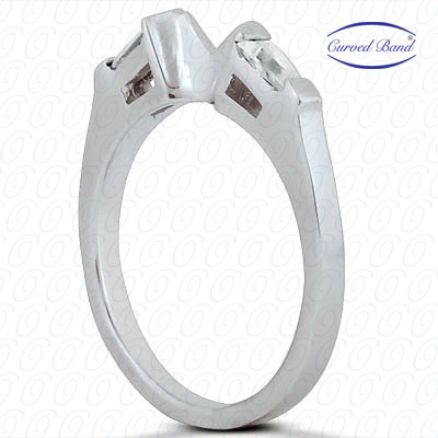 14 Karat White Gold  Cut Diamond Unique Engagement Ring 