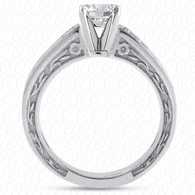 14 Karat White Gold  Cut Diamond Unique Engagement Ring 