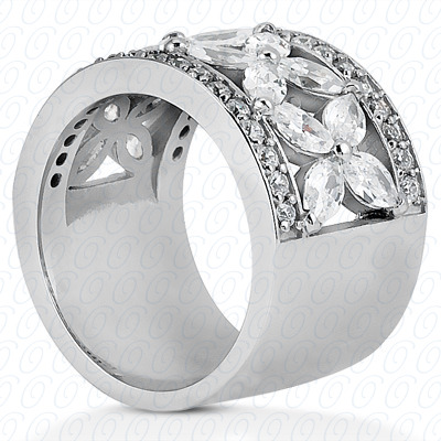 14 Karat White Gold  Cut Diamond Unique Engagement Ring 