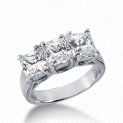 14 Karat White Gold  Cut Diamond Unique Engagement Ring 