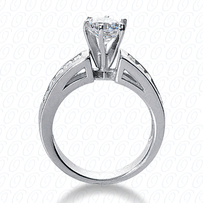 14 Karat White Gold  Cut Diamond Unique Engagement Ring 