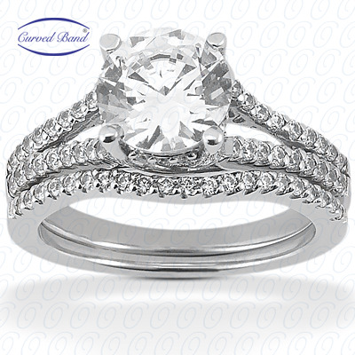 14 Karat White Gold  Cut Diamond Unique Engagement Ring 