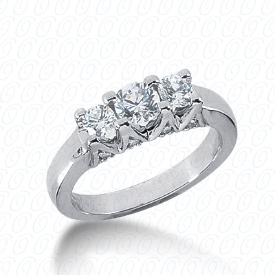 14 Karat White Gold  Cut Diamond Unique Engagement Ring 