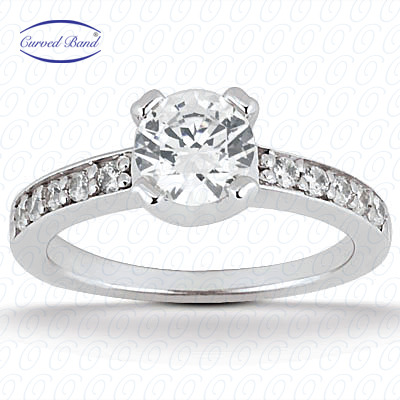 14 Karat White Gold  Cut Diamond Unique Engagement Ring 
