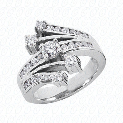 14 Karat White Gold  Cut Diamond Unique Engagement Ring 