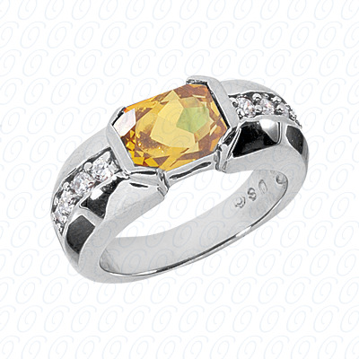 14 Karat White Gold  Cut Diamond Unique Engagement Ring 