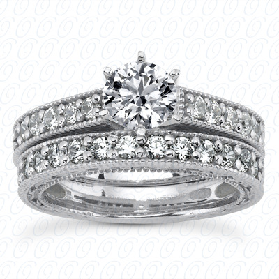 14 Karat White Gold  Cut Diamond Unique Engagement Ring 