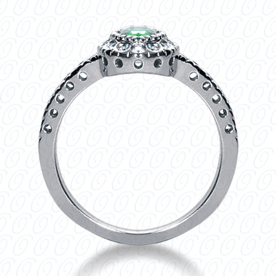 14 Karat White Gold  Cut Diamond Unique Engagement Ring 