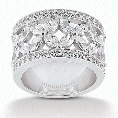 14 Karat White Gold  Cut Diamond Unique Engagement Ring 