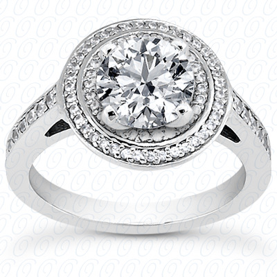 14 Karat White Gold  Cut Diamond Unique Engagement Ring 