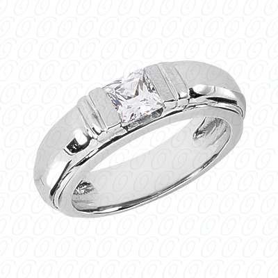 14 Karat White Gold  Cut Diamond Unique Engagement Ring 