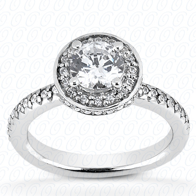 14 Karat White Gold  Cut Diamond Unique Engagement Ring 