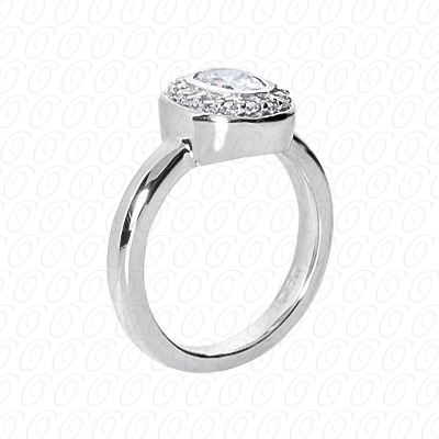 14 Karat White Gold  Cut Diamond Unique Engagement Ring 