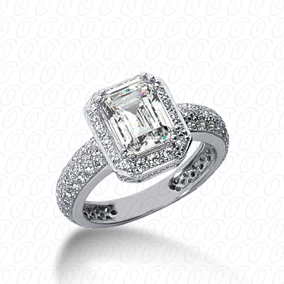 14 Karat White Gold  Cut Diamond Unique Engagement Ring 