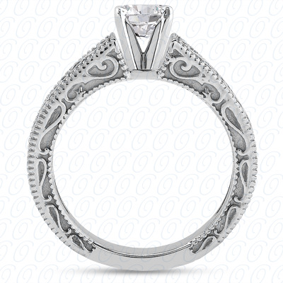 14 Karat White Gold  Cut Diamond Unique Engagement Ring 