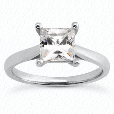 14 Karat White Gold  Cut Diamond Unique Engagement Ring 