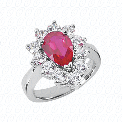 14 Karat White Gold  Cut Diamond Unique Engagement Ring 