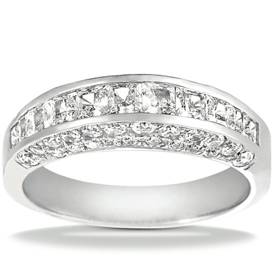 14 Karat White Gold  Cut Diamond Unique Engagement Ring 