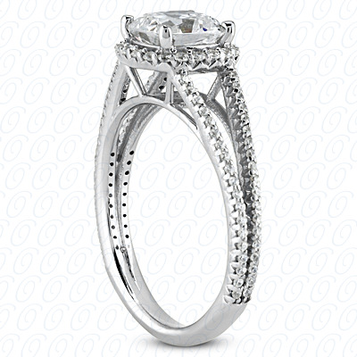 14 Karat White Gold  Cut Diamond Unique Engagement Ring 