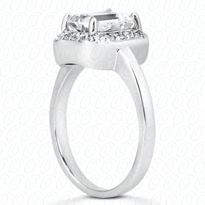 14 Karat White Gold  Cut Diamond Unique Engagement Ring 