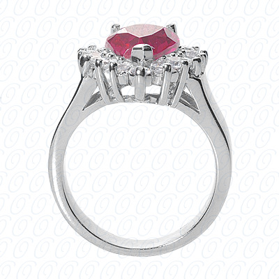 14 Karat White Gold  Cut Diamond Unique Engagement Ring 