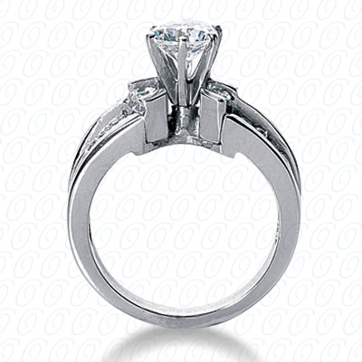 14 Karat White Gold  Cut Diamond Unique Engagement Ring 