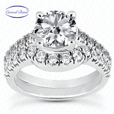 14 Karat White Gold  Cut Diamond Unique Engagement Ring 