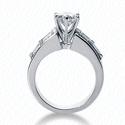 14 Karat White Gold  Cut Diamond Unique Engagement Ring 