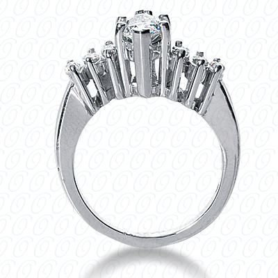 14 Karat White Gold  Cut Diamond Unique Engagement Ring 