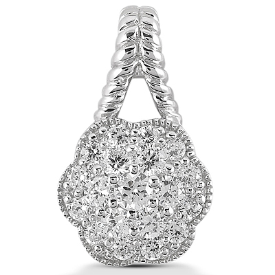 14 Karat White Gold  Cut Diamond Unique Engagement Ring 