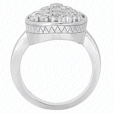 14 Karat White Gold  Cut Diamond Unique Engagement Ring 