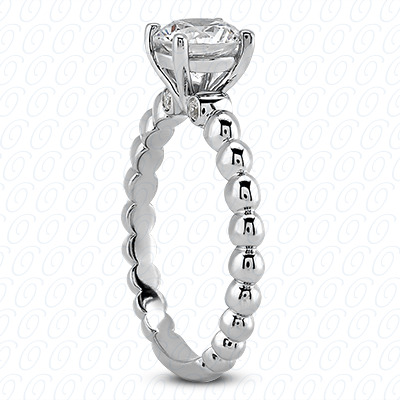 14 Karat White Gold  Cut Diamond Unique Engagement Ring 